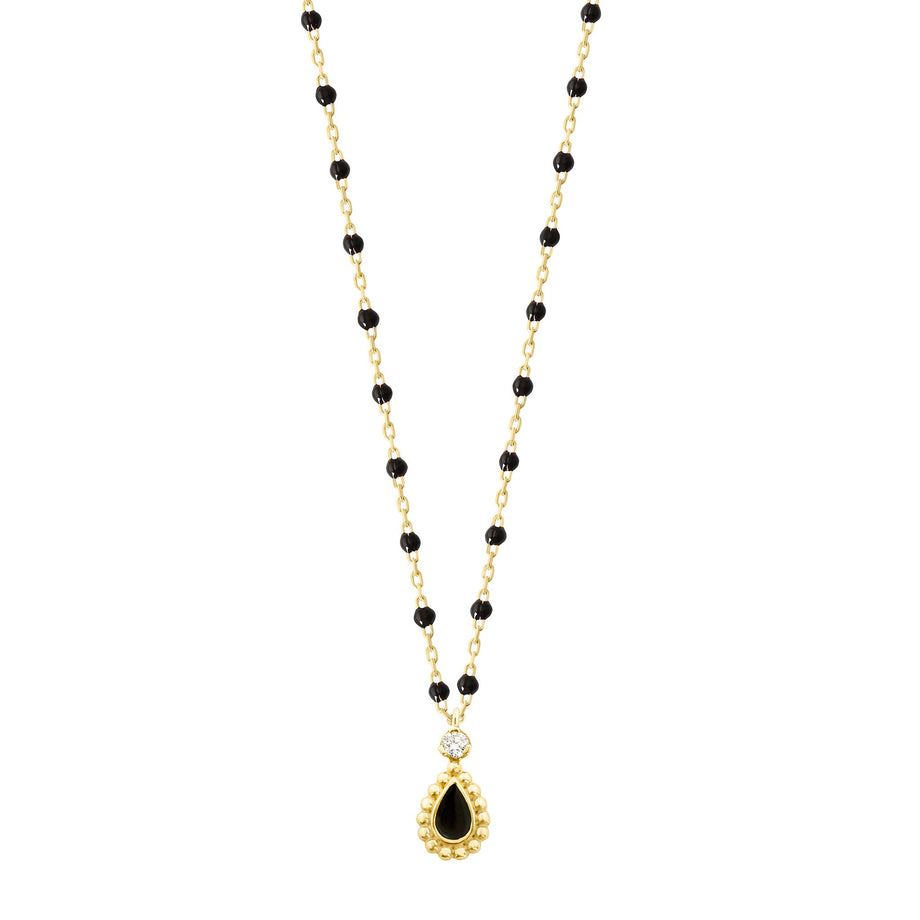 Gigi Clozeau - Black Mini Lucky Cashmere Necklace, Yellow Gold, 16.5