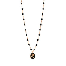 Gigi Clozeau - Black Rose Necklace, Rose Gold, 16.5"