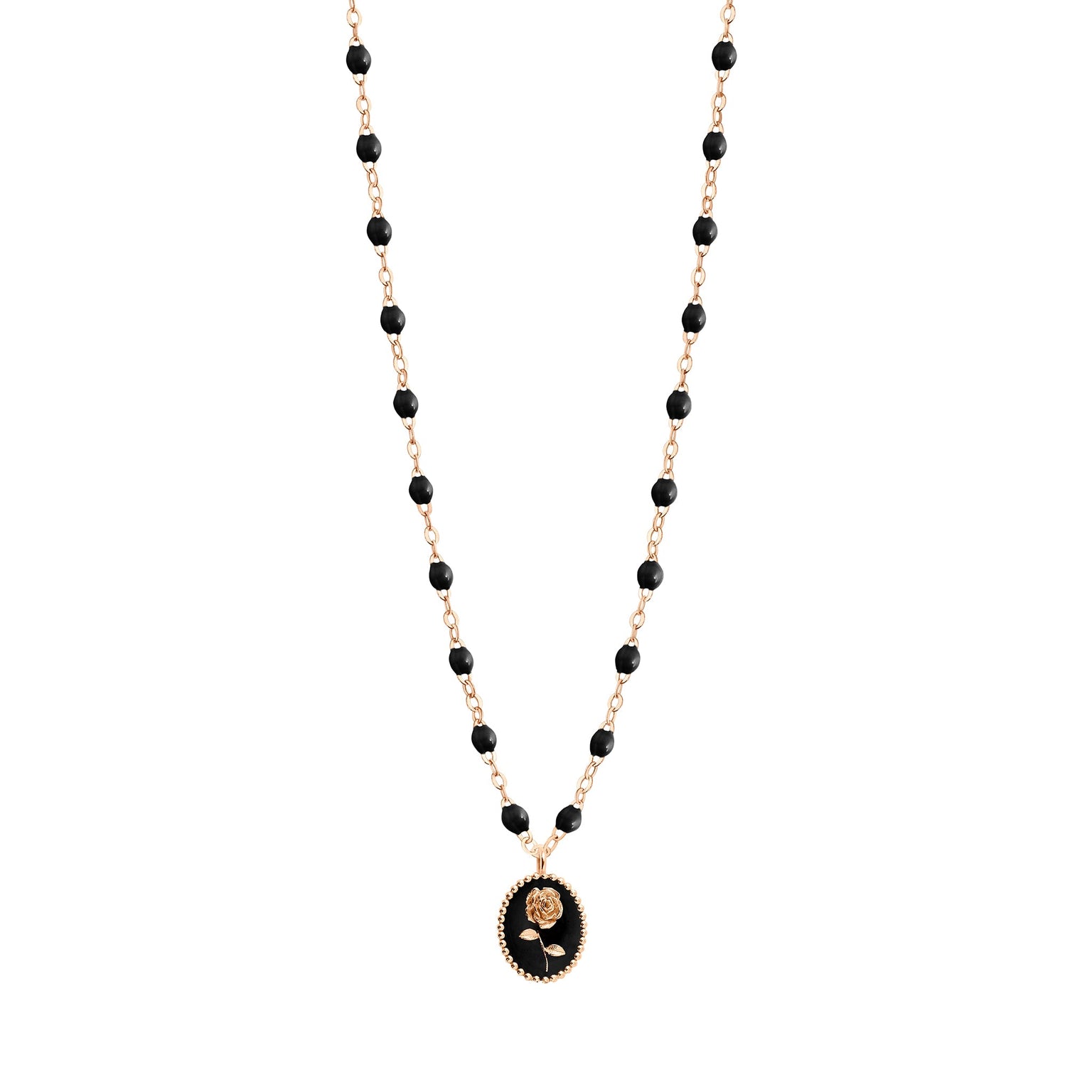 Black Rose Necklace Rose Gold 16.5 Gigi Clozeau Jewelry