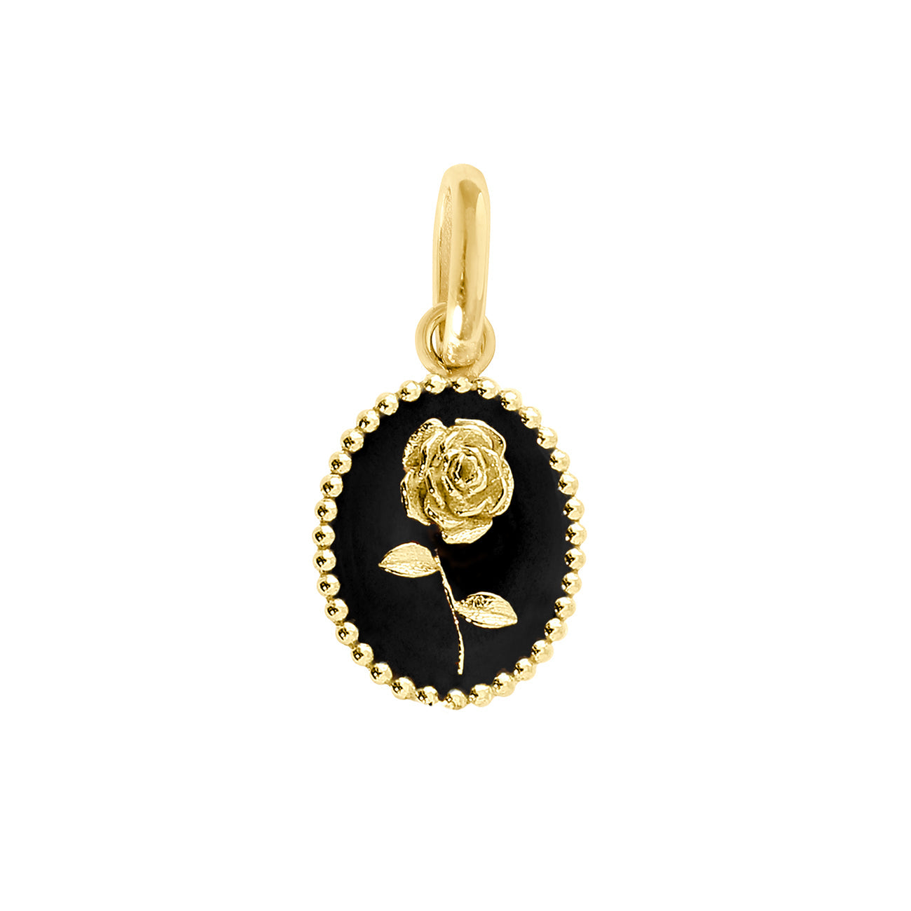 Gigi Clozeau - Black Rose Pendant, Yellow Gold