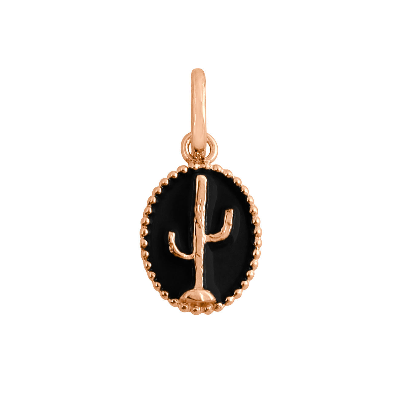 Gigi Clozeau - Cactus Black Resin pendant, Rose Gold