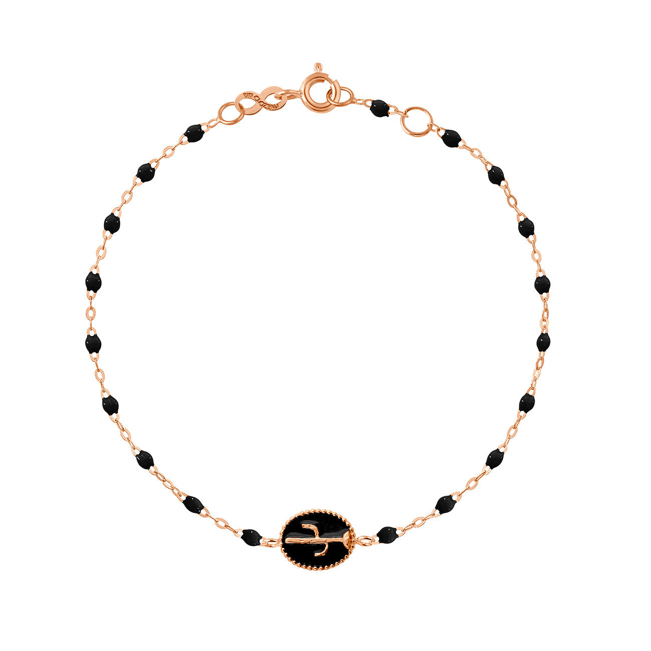 Gigi Clozeau - Cactus Classic Gigi Black bracelet, Rose Gold, 6.7"