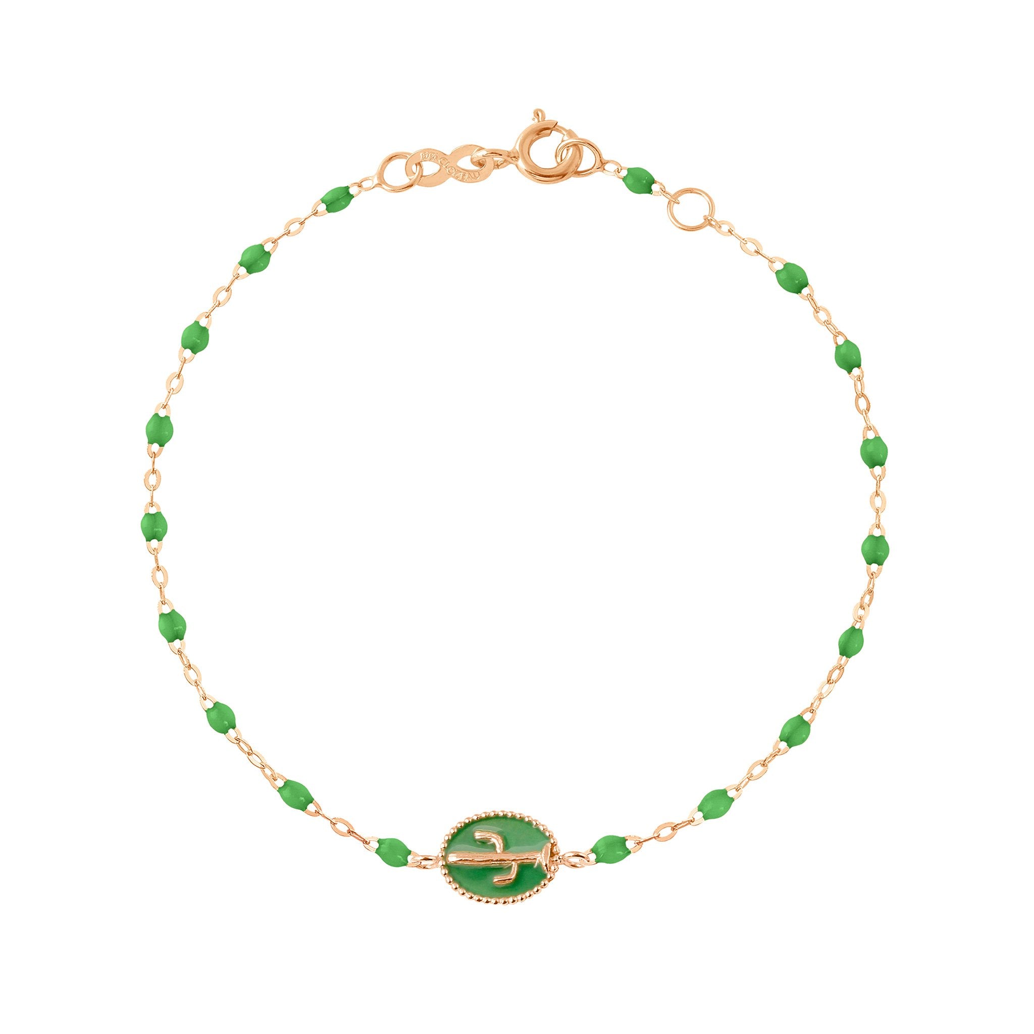 Gigi Clozeau - Cactus Classic Gigi Green bracelet, Rose Gold, 6.7"