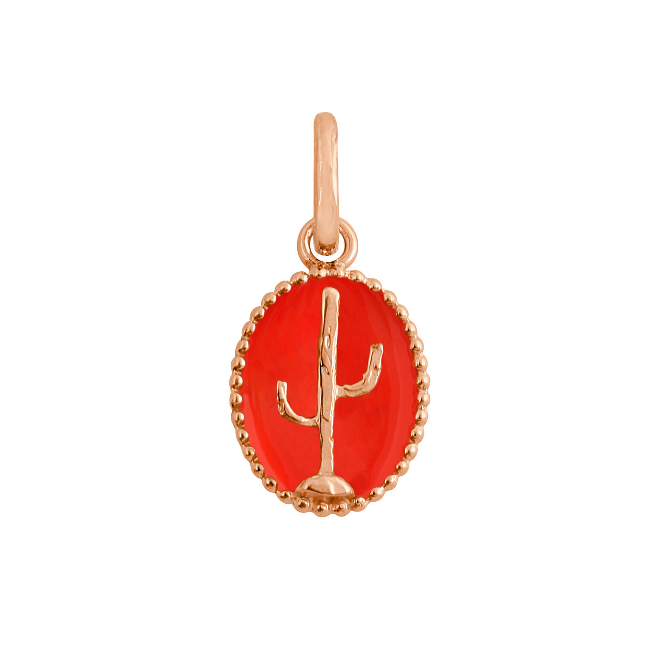 Gigi Clozeau - Cactus Coral Resin pendant, Rose Gold