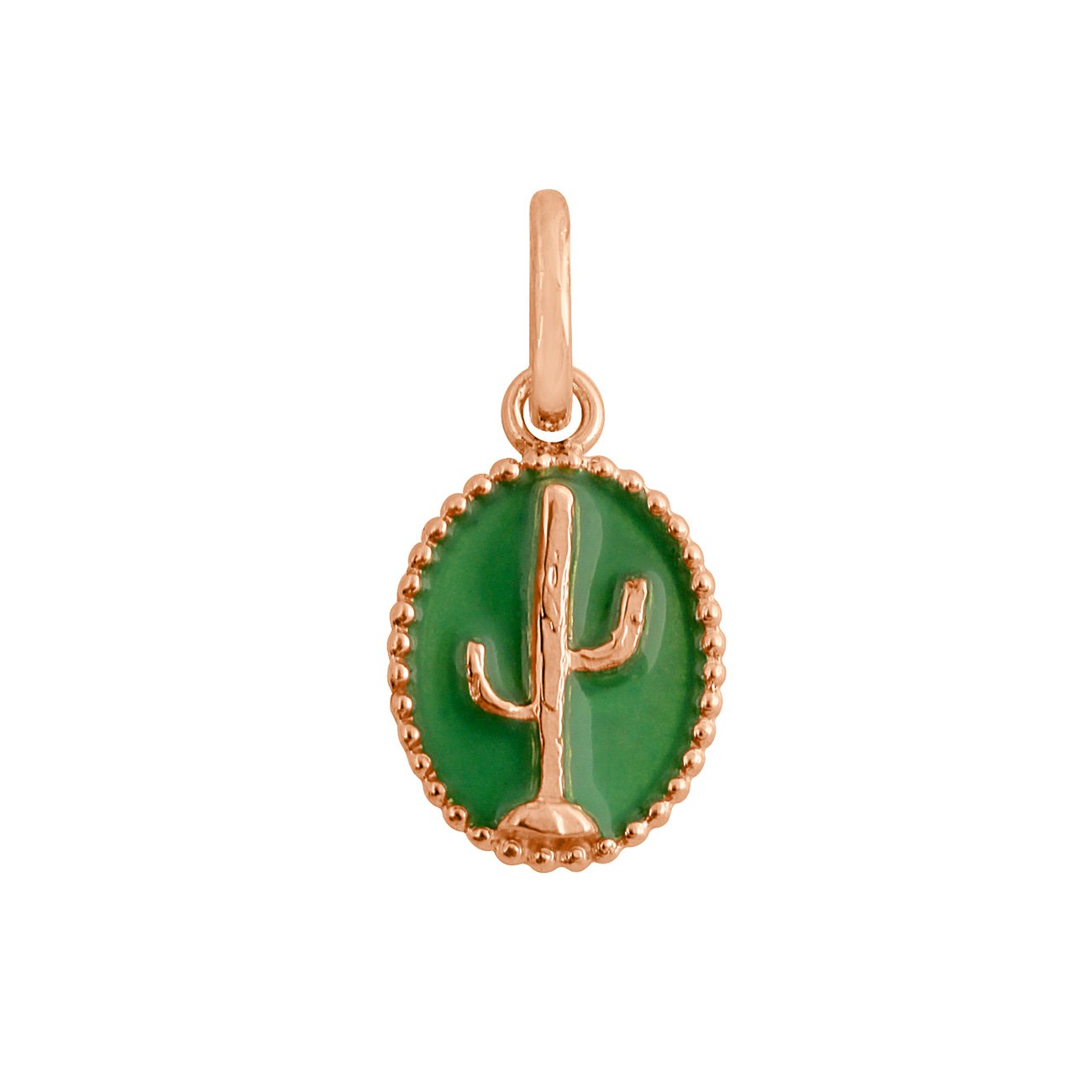 Gigi Clozeau - Cactus Green Resin pendant, Rose Gold