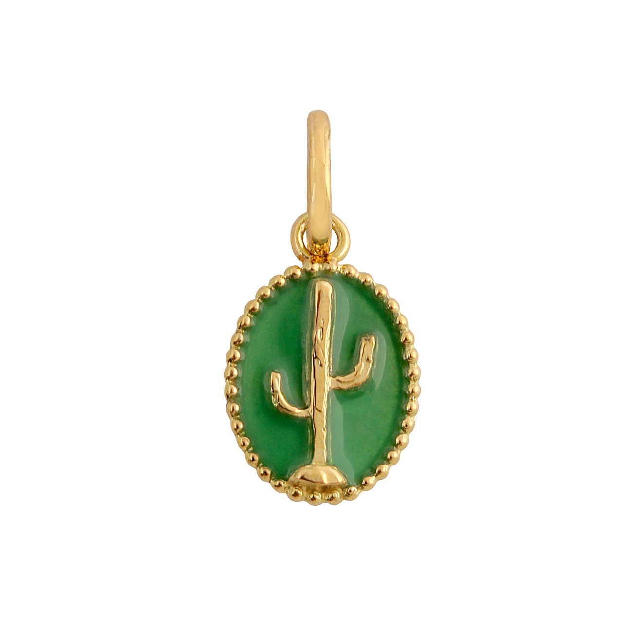 Gigi Clozeau - Cactus Green Resin pendant, Yellow Gold
