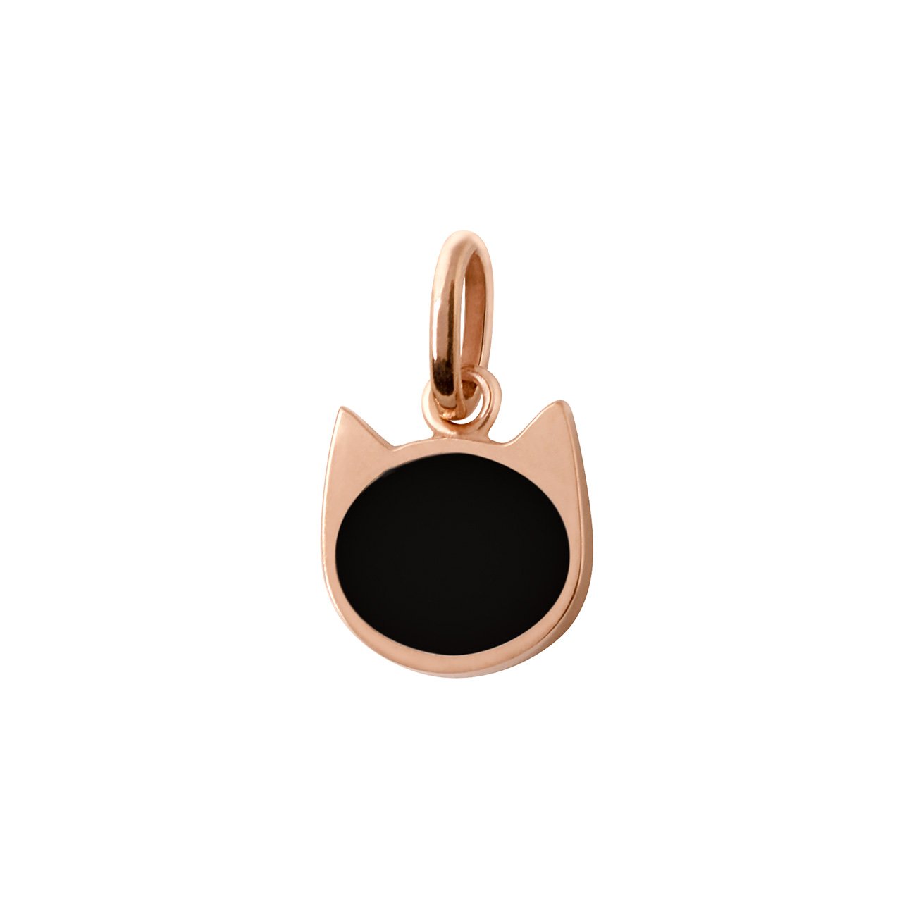 Gigi Clozeau - Cat Black Resin pendant, Rose Gold