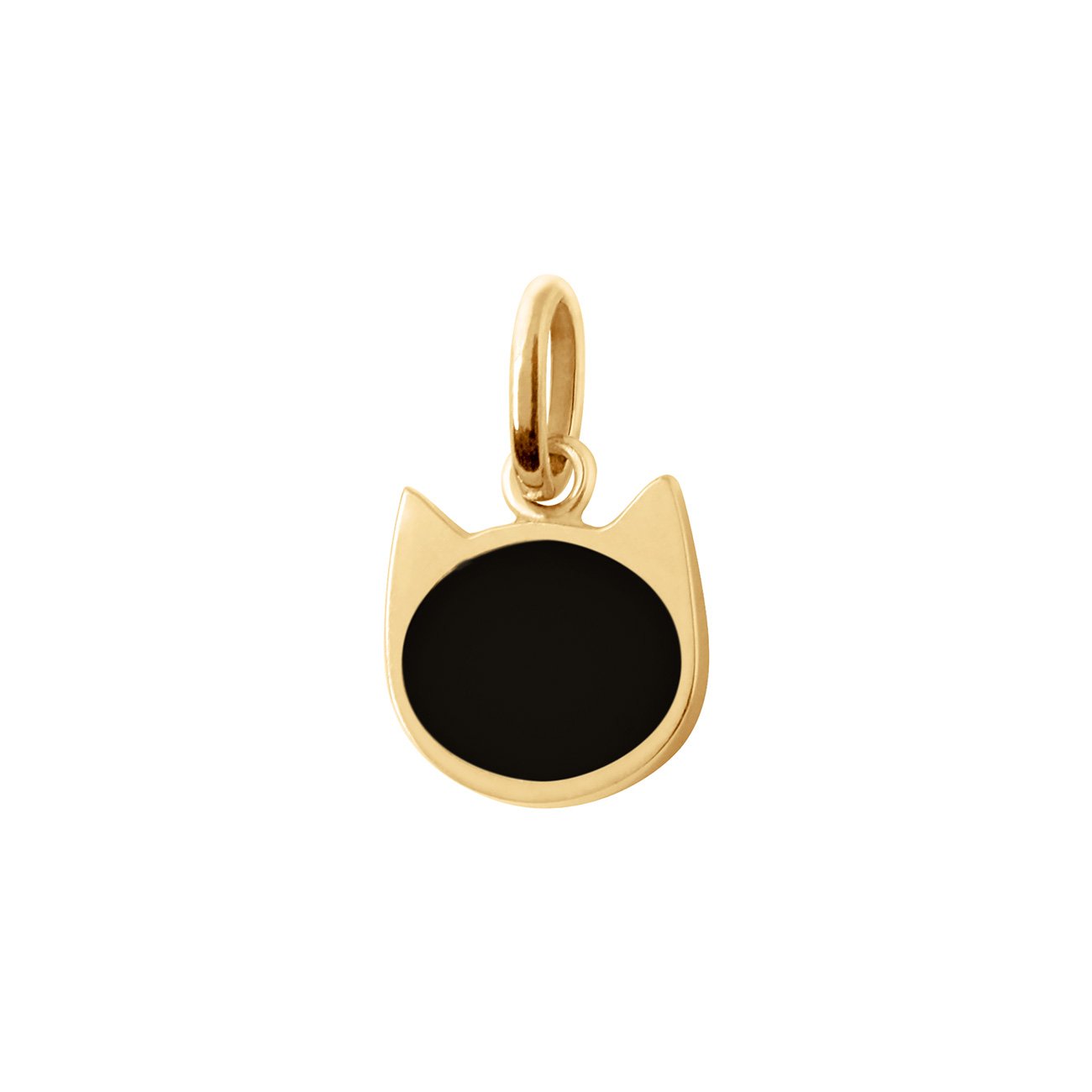 Gigi Clozeau - Cat Black Resin pendant, Yellow Gold