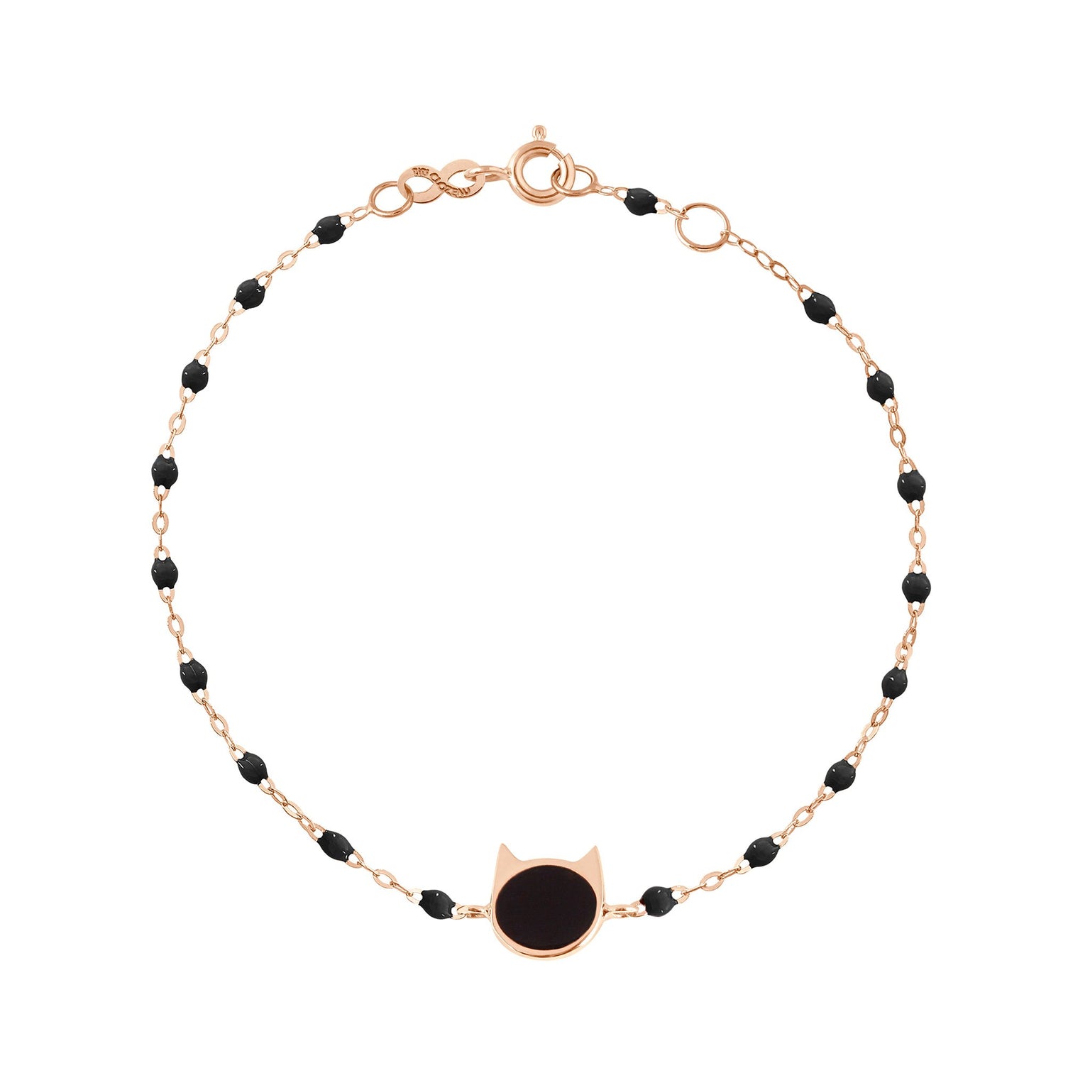 Gigi Clozeau - Cat Classic Gigi Black bracelet, Rose Gold, 6.7"