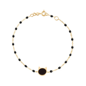 Gigi Clozeau - Cat Classic Gigi Black bracelet, Yellow Gold, 6.7"