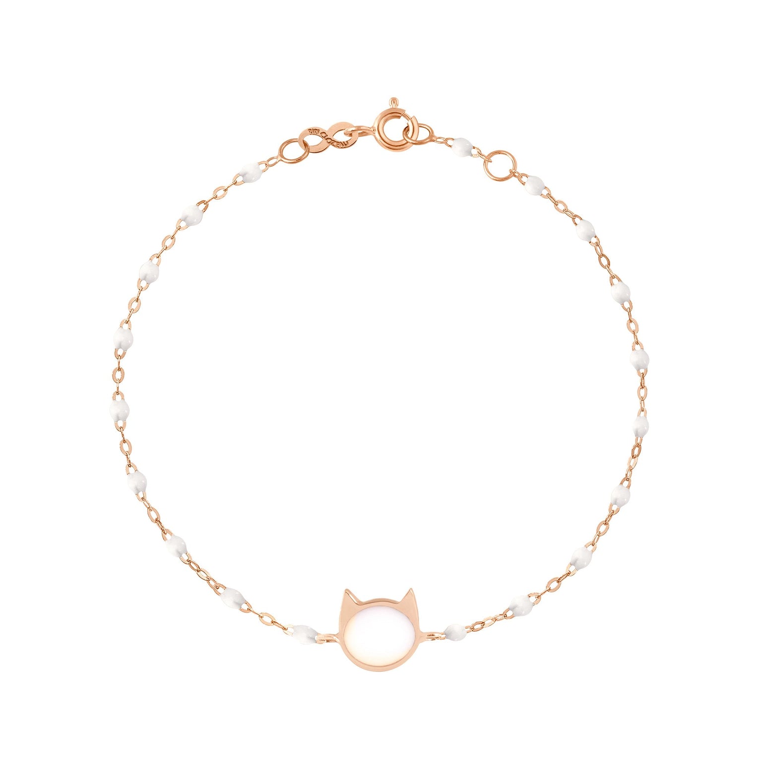 Gigi Clozeau - Cat Classic Gigi White bracelet, Rose Gold, 6.7"