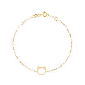 Gigi Clozeau - Cat Classic Gigi White bracelet, Yellow Gold, 6.7"