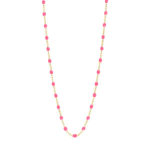 Gigi Clozeau - Child Classic Gigi Pink necklace, Yellow Gold, 13"