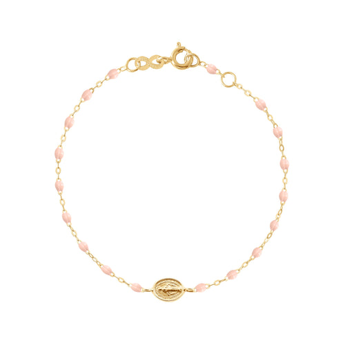 Gigi Clozeau - Child Madone Charm Classic Gigi Baby Pink bracelet, Yellow Gold, 5.9