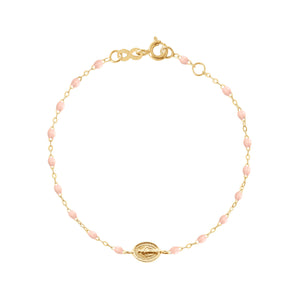 Gigi Clozeau - Child Madone Charm Classic Gigi Baby Pink bracelet, Yellow Gold, 5.9"