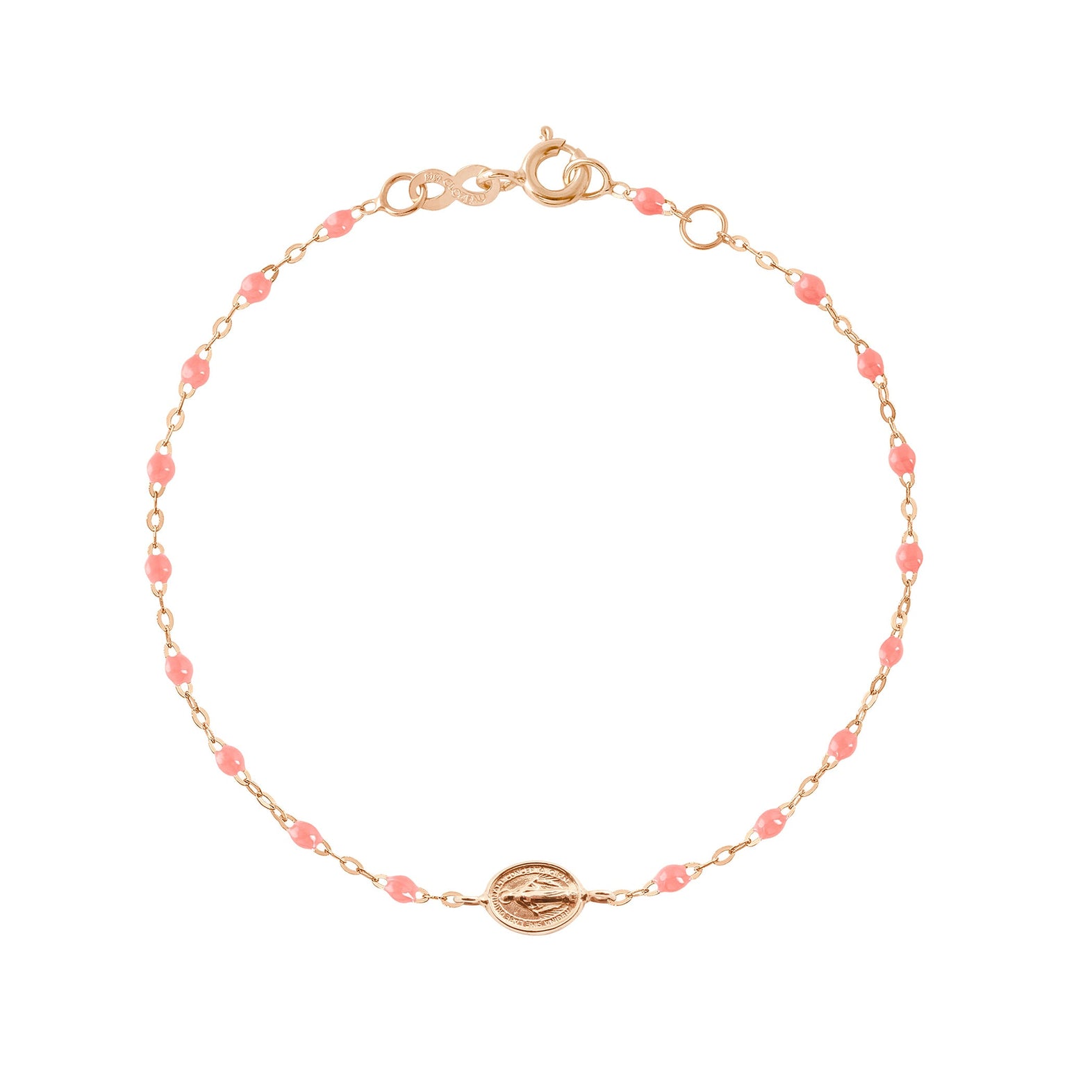 Gigi Clozeau - Child Madone Charm Classic Gigi Fuchsia bracelet, Rose Gold, 5.9"