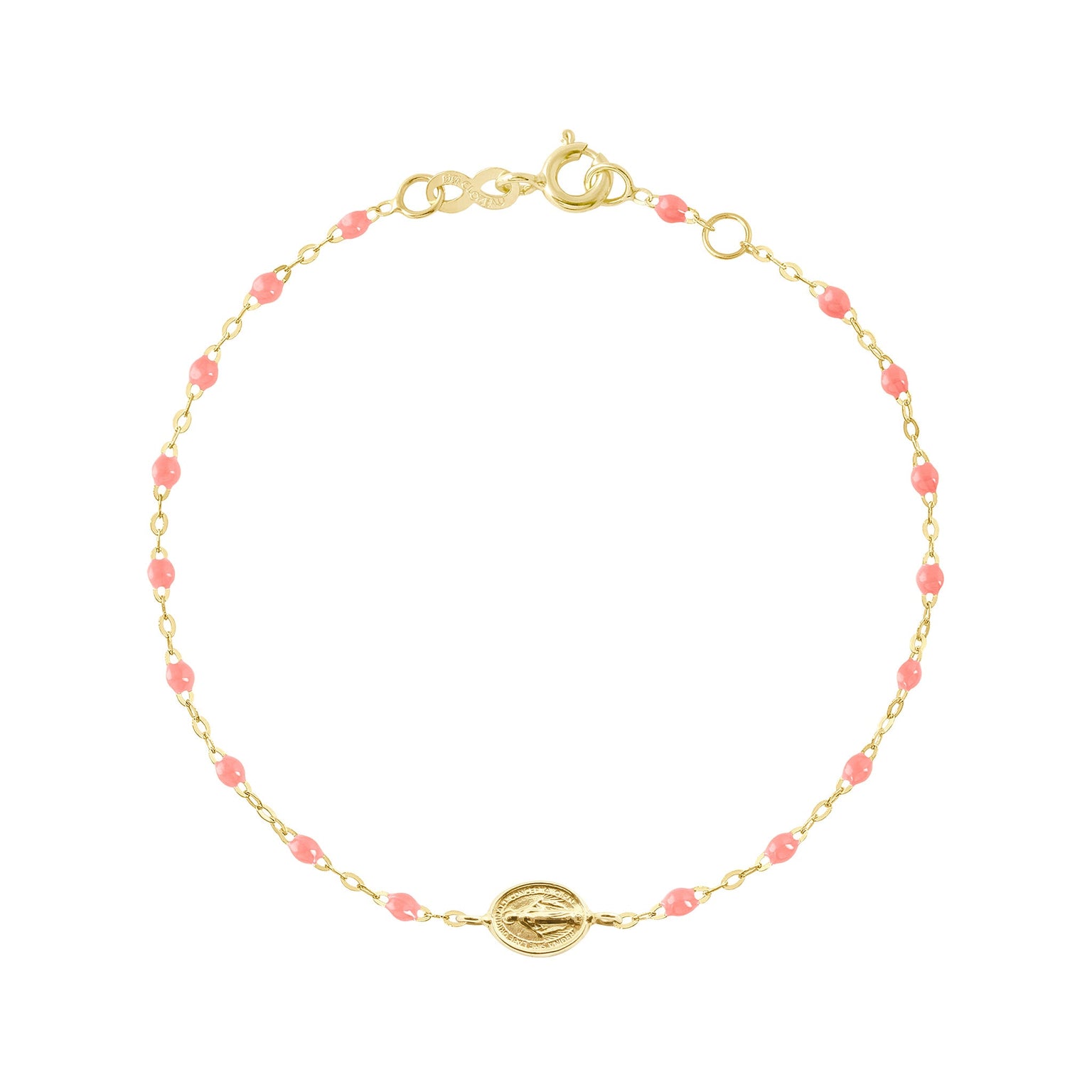 Gigi Clozeau - Child Madone Charm Classic Gigi Fuchsia bracelet, Yellow Gold, 5.9"