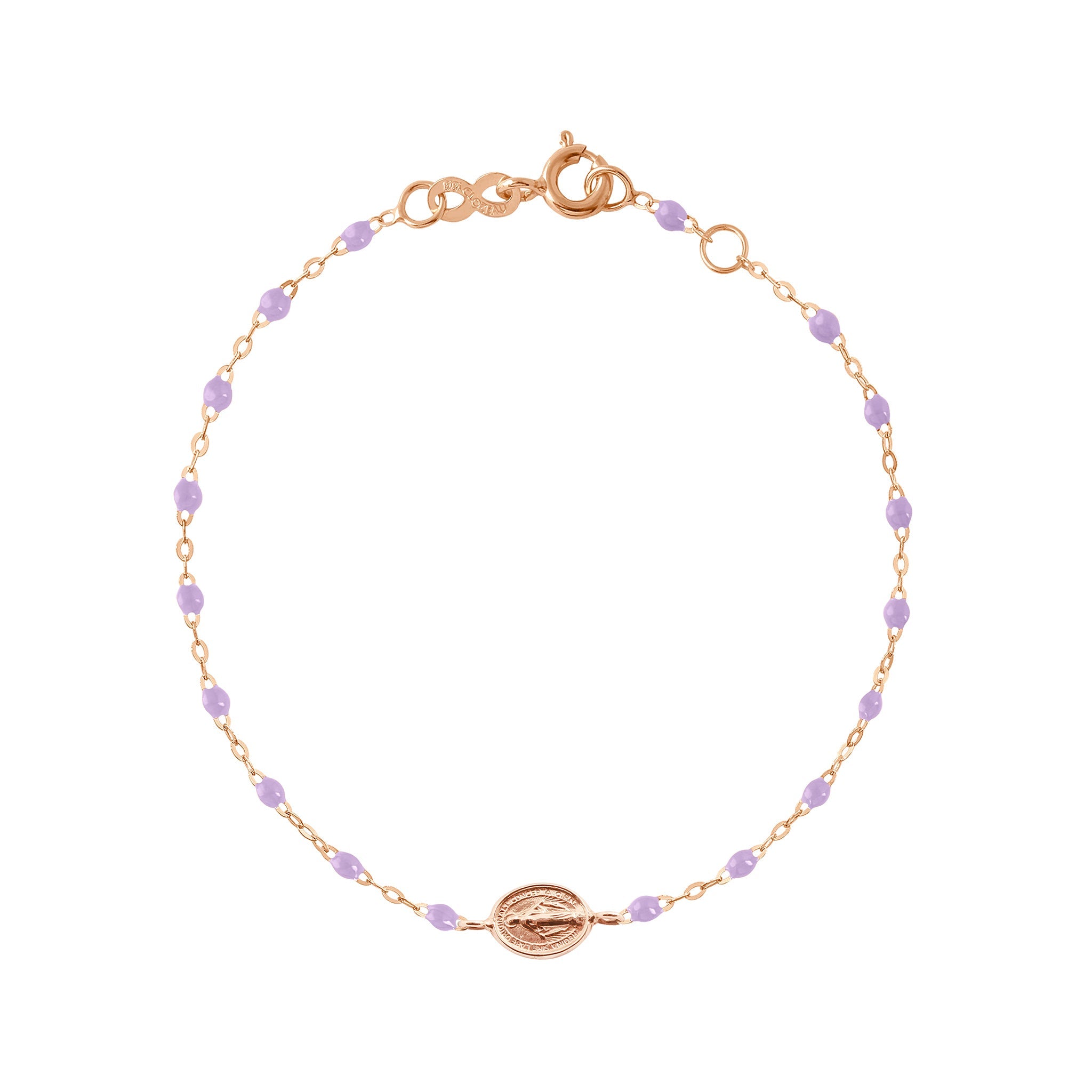 Gigi Clozeau - Child Madone Charm Classic Gigi Lilac bracelet, Rose Gold, 5.9"