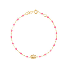Gigi Clozeau - Child Madone Charm Classic Gigi Pink bracelet, Yellow Gold, 5.9"