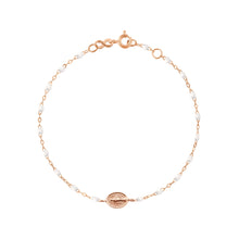 Gigi Clozeau - Child Madone Charm Classic Gigi White bracelet, Rose Gold, 5.9"