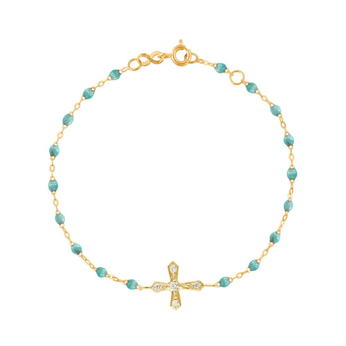 Gigi Clozeau - Classic Cross Vintage Diamond Iceberg bracelet, Yellow Gold, 6.7