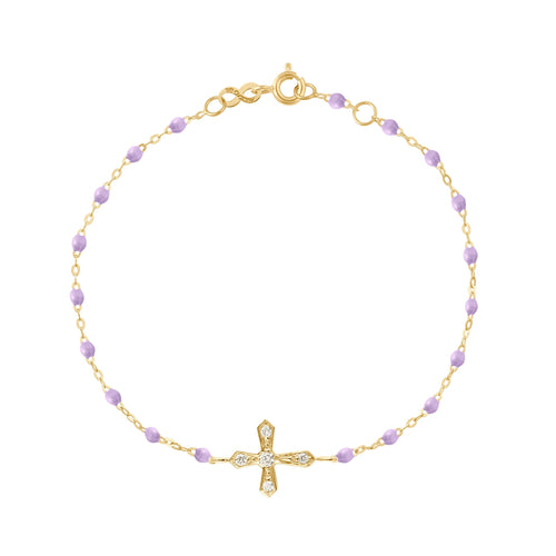 Gigi Clozeau - Classic Cross Vintage Diamond Lilac bracelet, Yellow Gold, 6.7