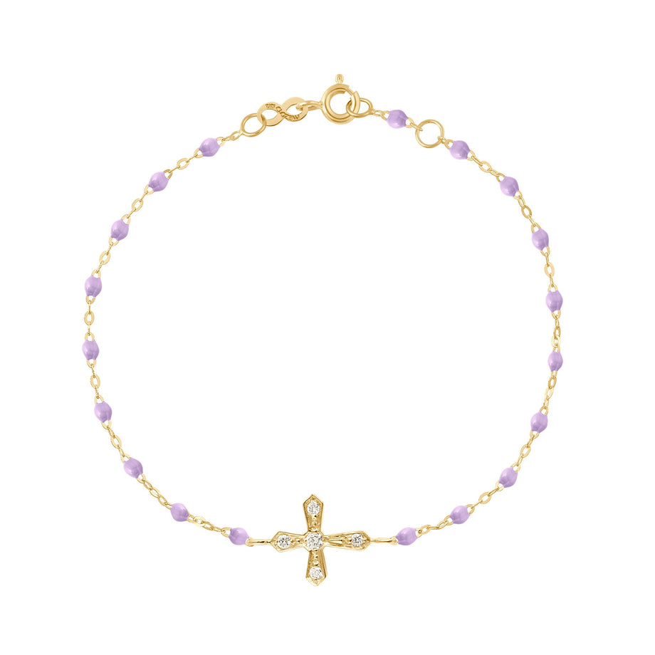 Gigi Clozeau - Classic Cross Vintage Diamond Lilac bracelet, Yellow Gold, 6.7