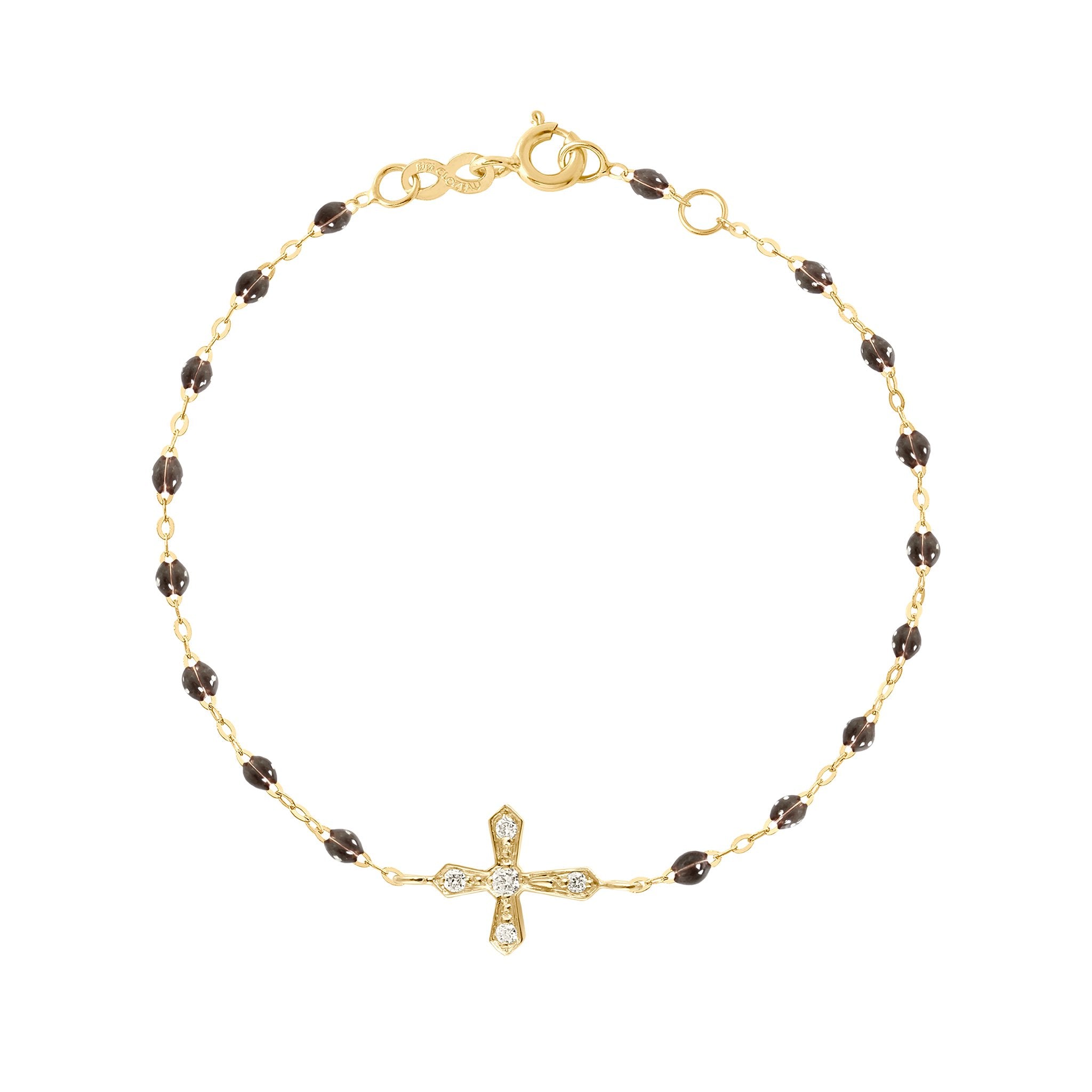 Gigi Clozeau - Classic Cross Vintage Diamond Quartz bracelet, Yellow Gold, 6.7"