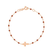 Gigi Clozeau - Classic Fauve Cross Charm Bracelet, Rose Gold, 6.7"