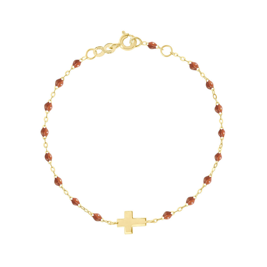 Gigi Clozeau - Classic Fauve Cross Charm Bracelet, Yellow Gold, 6.7