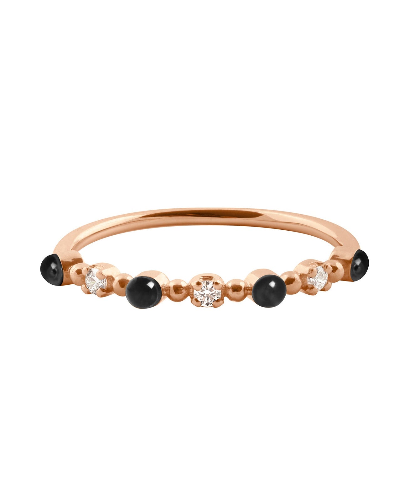 Classic Gigi 3 Diamond Black Ring, Rose Gold, Size 6 – Gigi 