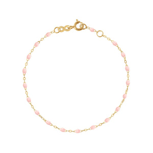 Gigi Clozeau - Classic Gigi Baby Pink bracelet, Yellow Gold, 5.9"