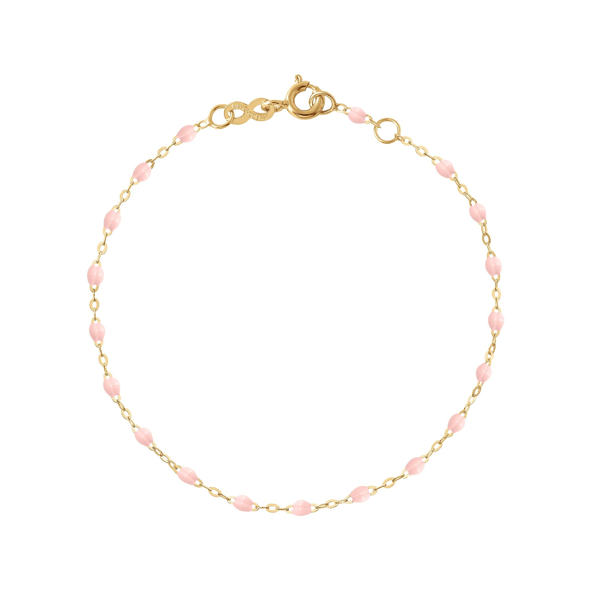 Gigi Clozeau - Classic Gigi Baby Pink bracelet, Yellow Gold, 6.7"