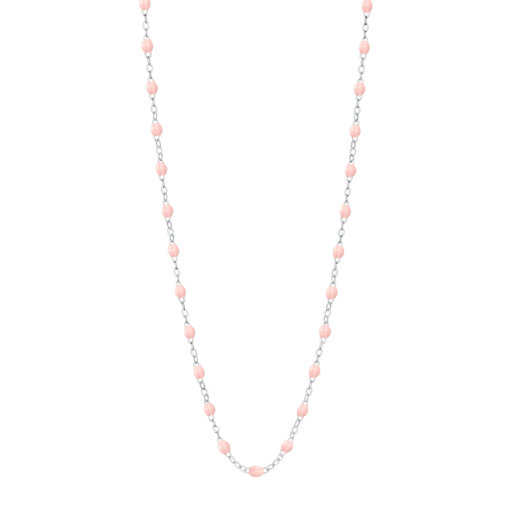 Gigi Clozeau - Classic Gigi Baby Pink necklace, White Gold, 17.7"