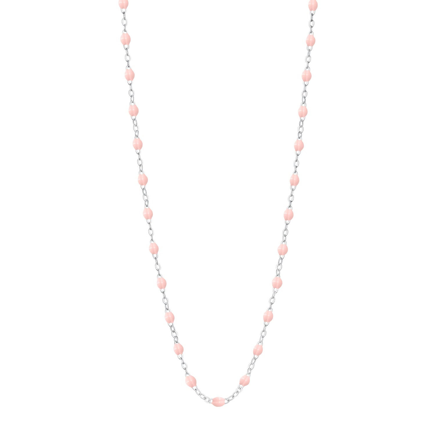 Gigi Clozeau - Classic Gigi Baby Pink necklace, White Gold, 17.7"