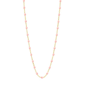 Gigi Clozeau - Classic Gigi Baby Pink necklace, Yellow Gold, 17.7"