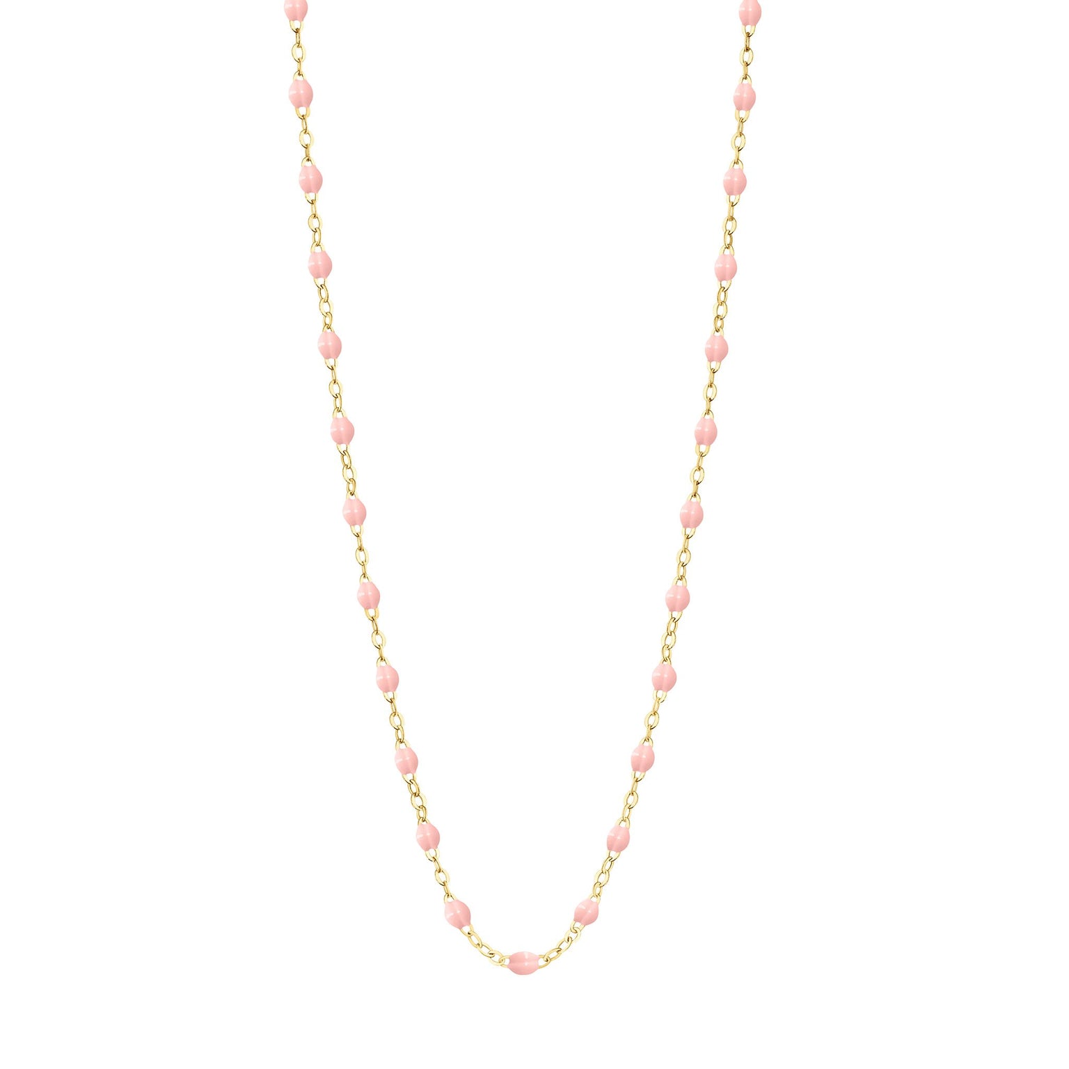 Gigi Clozeau - Classic Gigi Baby Pink necklace, Yellow Gold, 17.7"