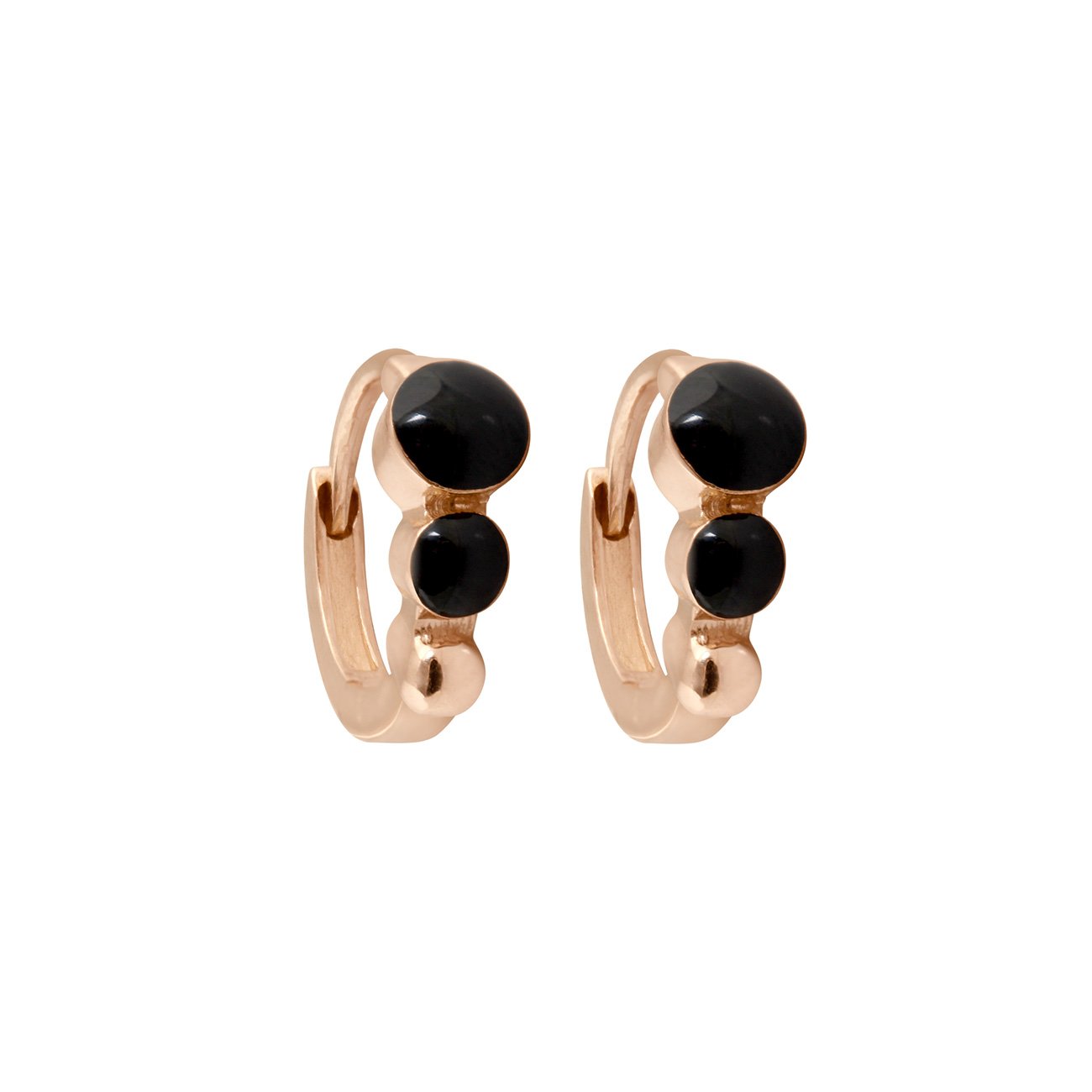 Gigi Clozeau - Classic Gigi Black hoops, Rose Gold