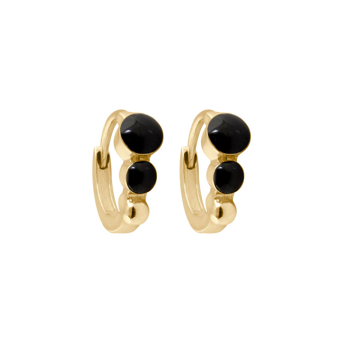 Gigi Clozeau - Classic Gigi Black hoops, Yellow Gold