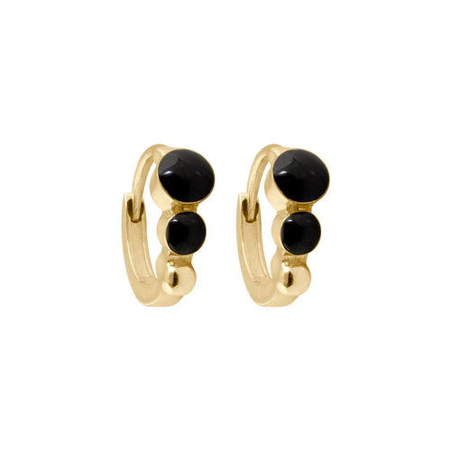Gigi Clozeau - Classic Gigi Black hoops, Yellow Gold