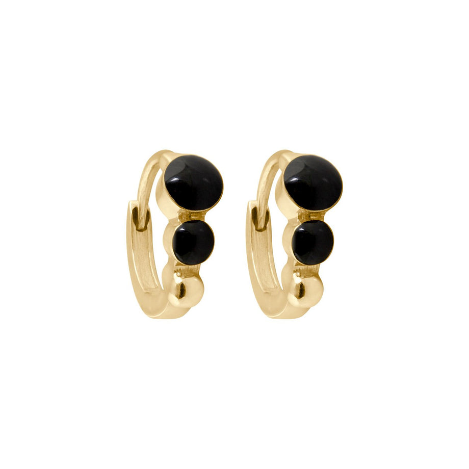 Gigi Clozeau - Classic Gigi Black hoops, Yellow Gold