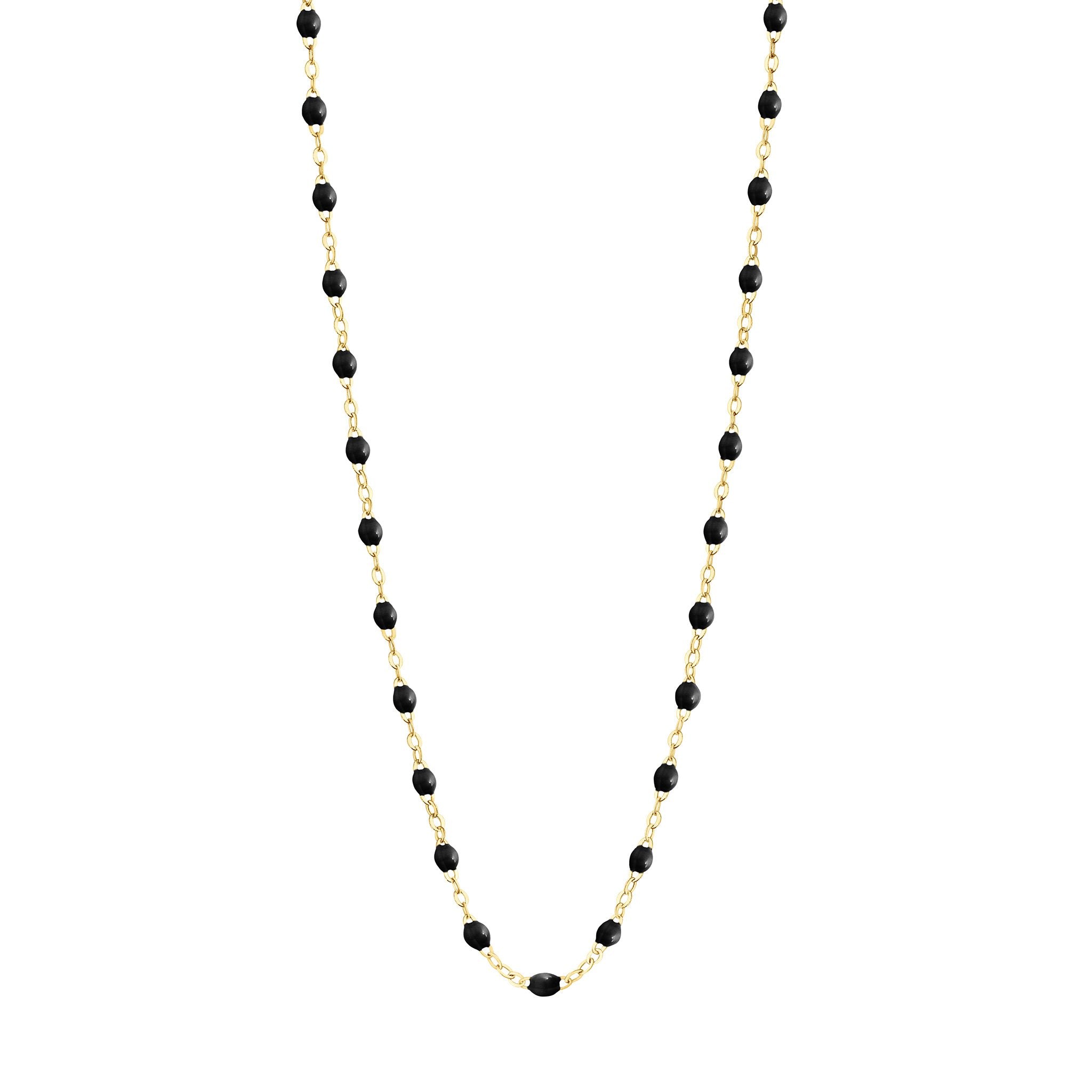 Classic Gigi Black necklace, Yellow Gold, 19.7