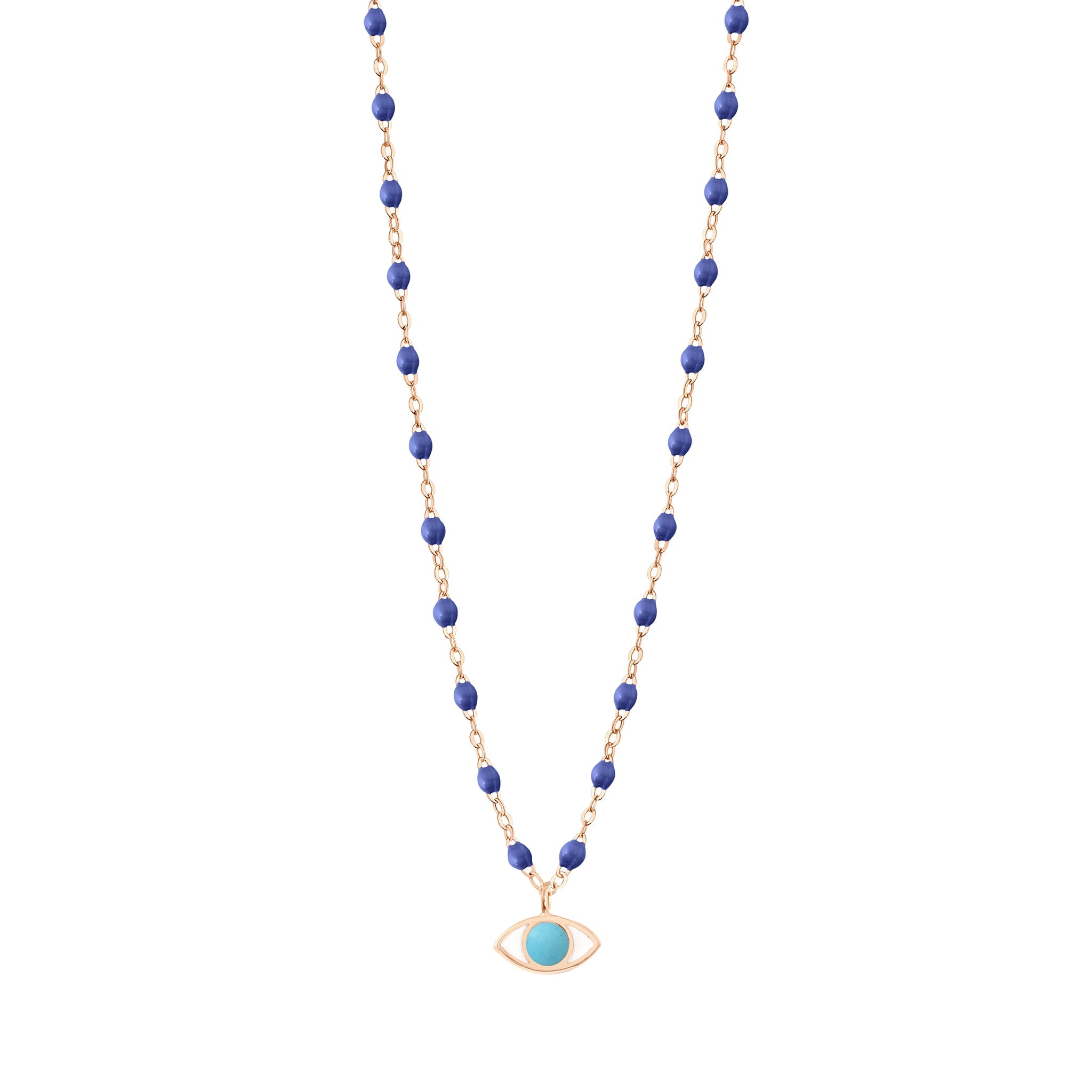 Gigi Clozeau - Classic Gigi Bleuet Eye Necklace, Rose Gold, 16.5"