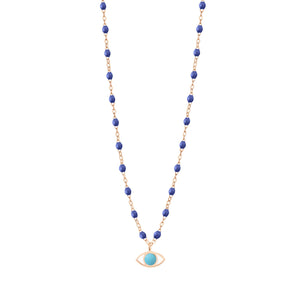 Gigi Clozeau - Classic Gigi Bleuet Eye Necklace, Rose Gold, 16.5"