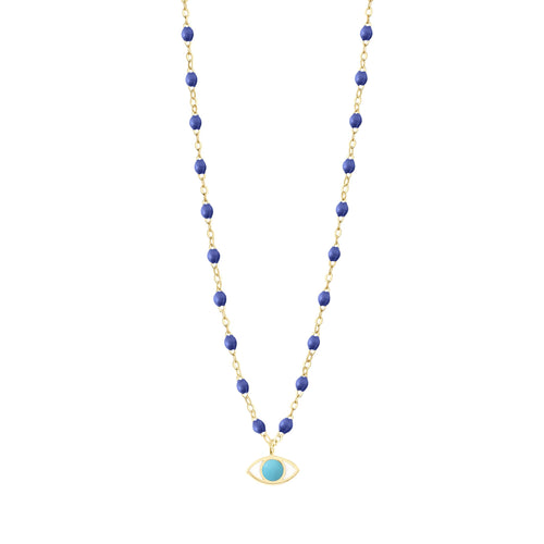 Gigi Clozeau - Classic Gigi Bleuet Eye Necklace, Yellow Gold, 16.5