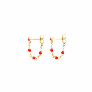 Gigi Clozeau - Classic Gigi Coral earrings, Yellow Gold