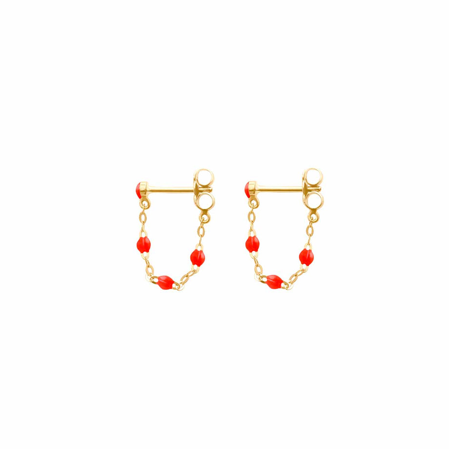 Gigi Clozeau - Classic Gigi Coral earrings, Yellow Gold