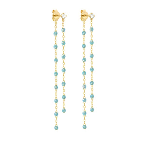 Gigi Clozeau - Classic Gigi dangling Aqua diamond earrings, Yellow Gold