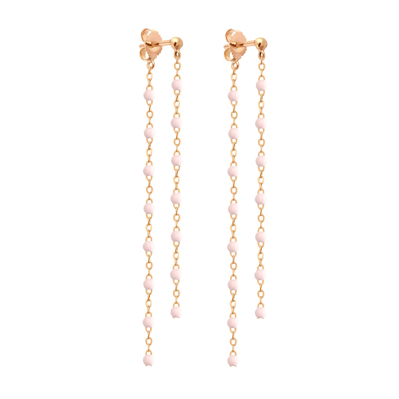 Gigi Clozeau - Classic Gigi dangling Baby Pink earrings, Rose Gold