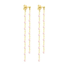 Gigi Clozeau - Classic Gigi dangling Baby Pink earrings, Yellow Gold